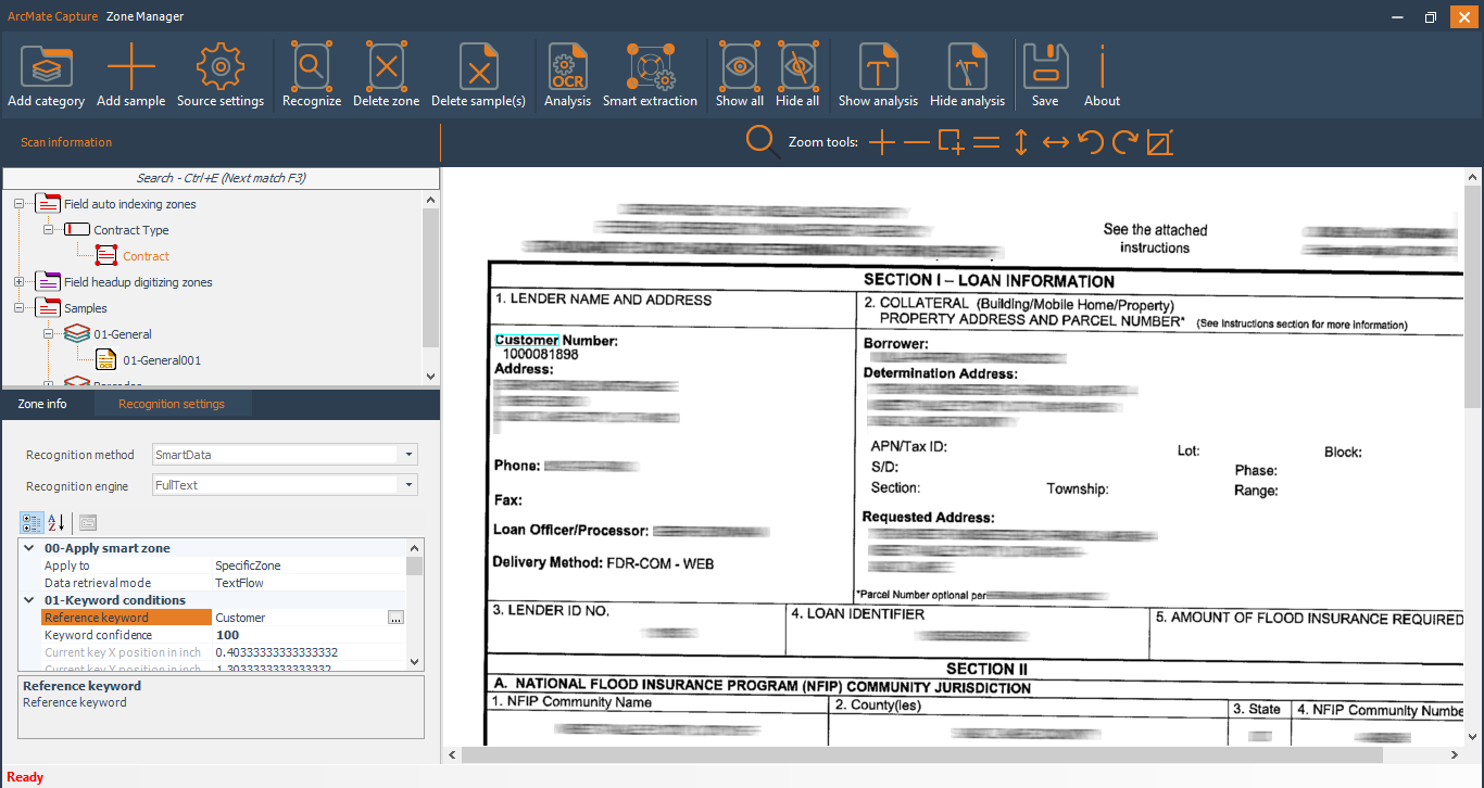 Example of Smart Zone Definition in ArcMate Capture